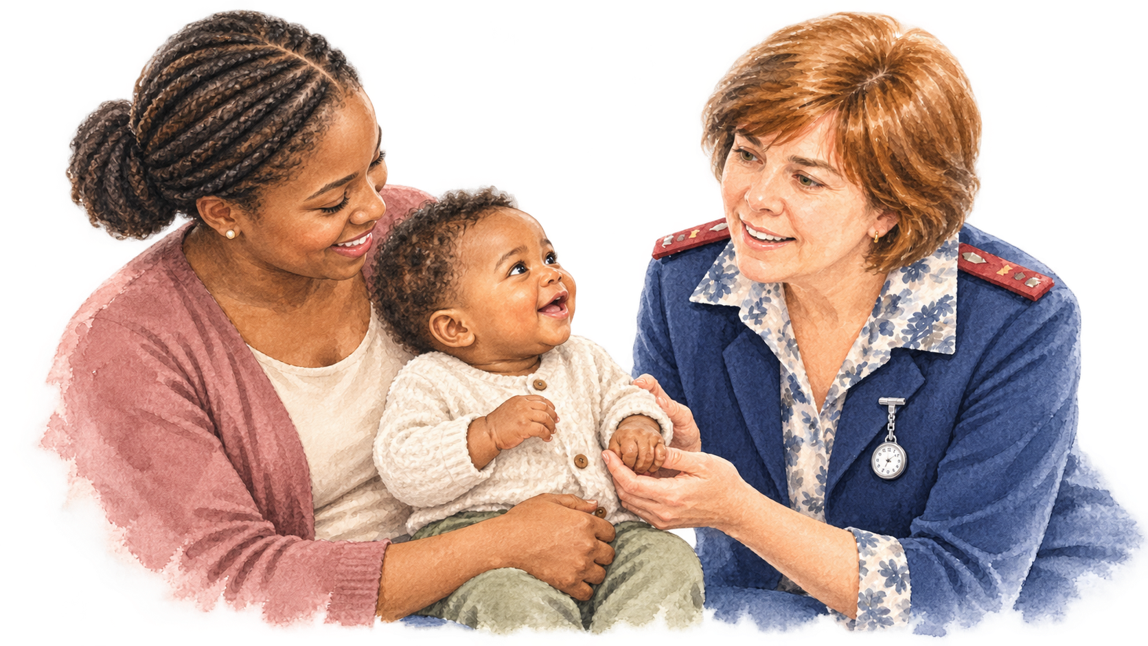 A LACE clinician caring for a mother and baby